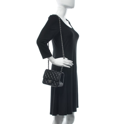 Chanel Lambskin Quilted Mini Square Flap Black 2 of 10