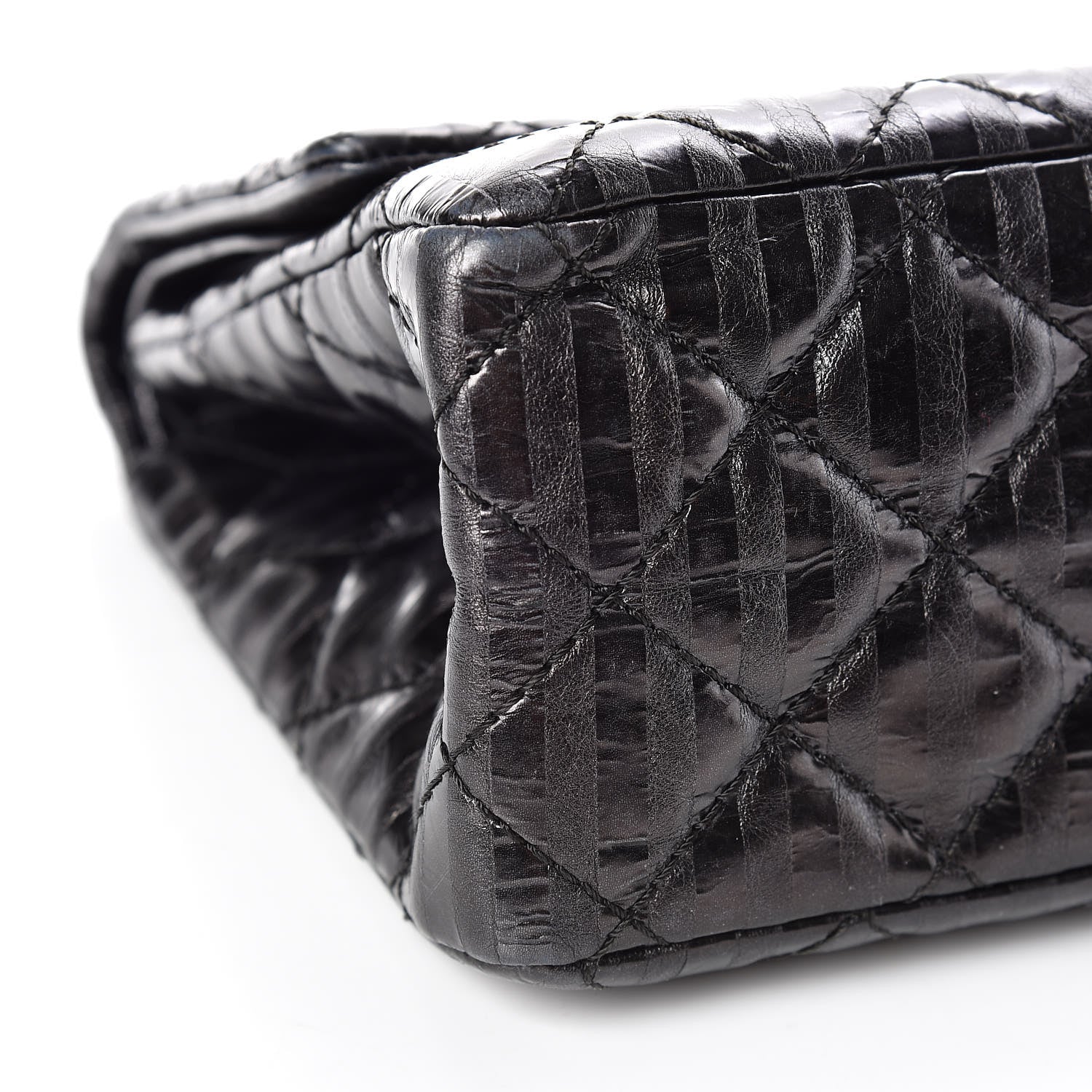 Chanel Metallic Calfskin Striped 2.55 Reissue 226 Flap Black 5 of 11