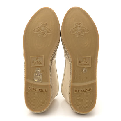 Gucci Canvas Logo Espadrilles 39.5 Greggio White 6 of 10