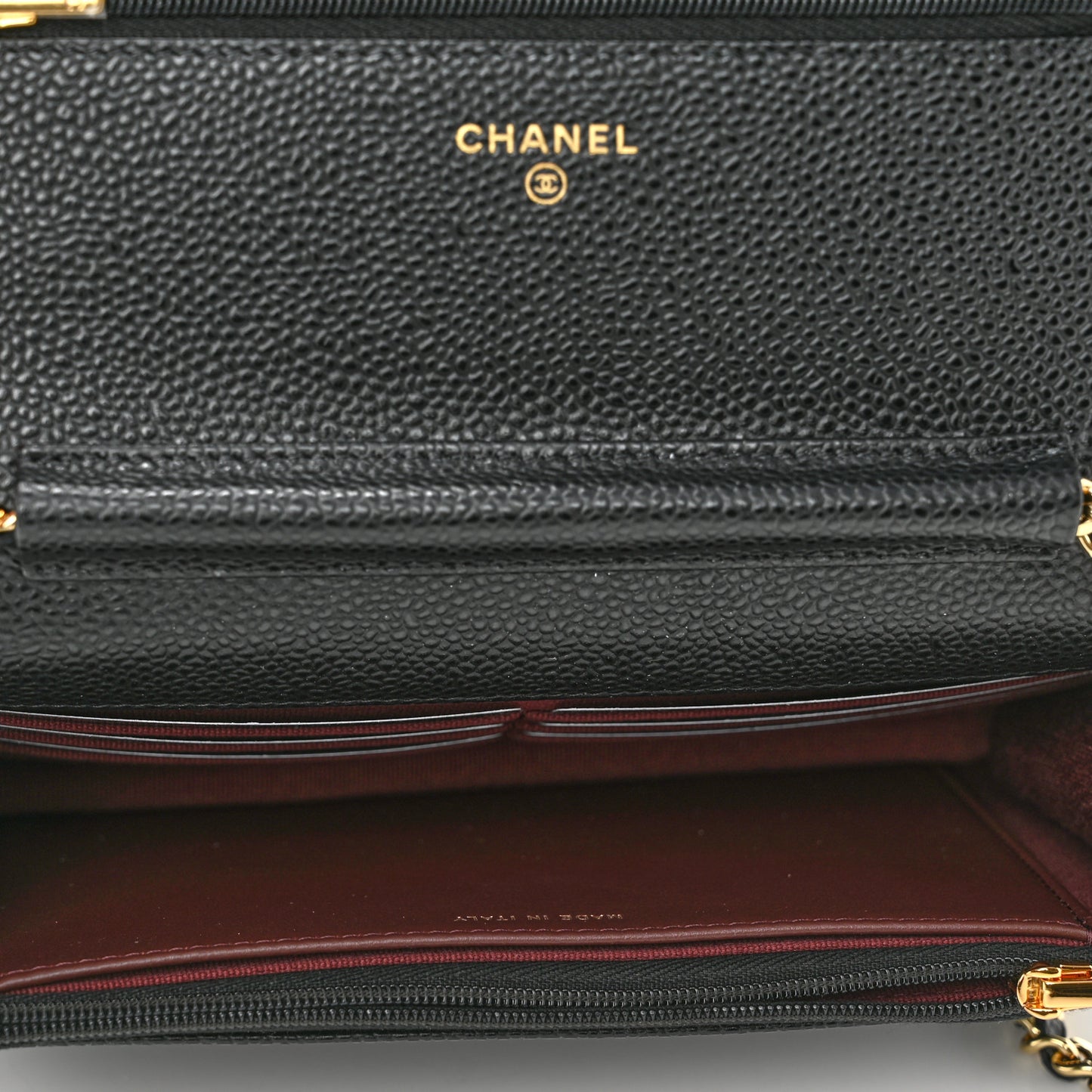 Caviar Quilted Wallet On Chain WOC Black