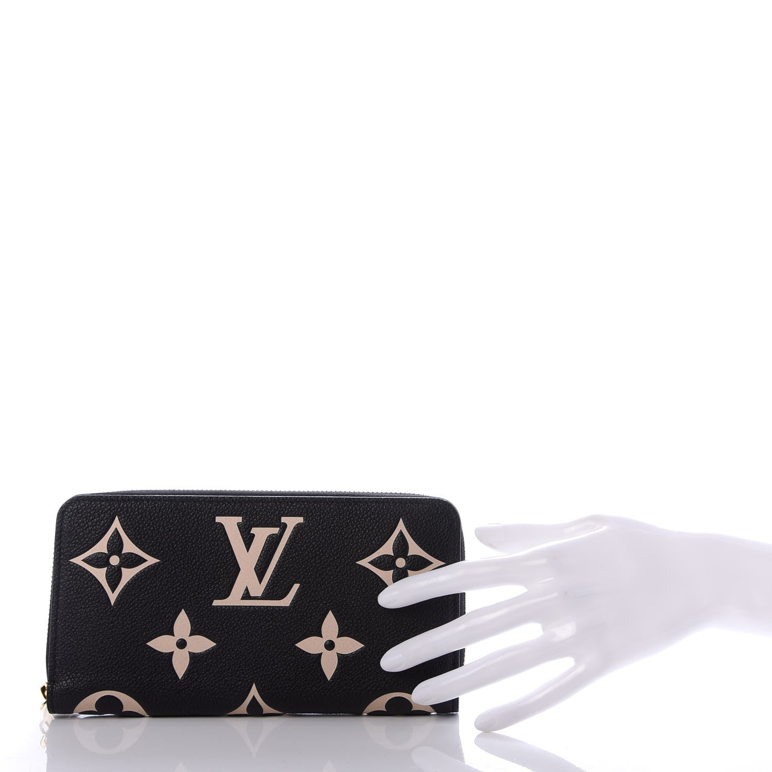 Louis Vuitton Empreinte Monogram Giant Zippy Wallet Black Beige 2 of 6
