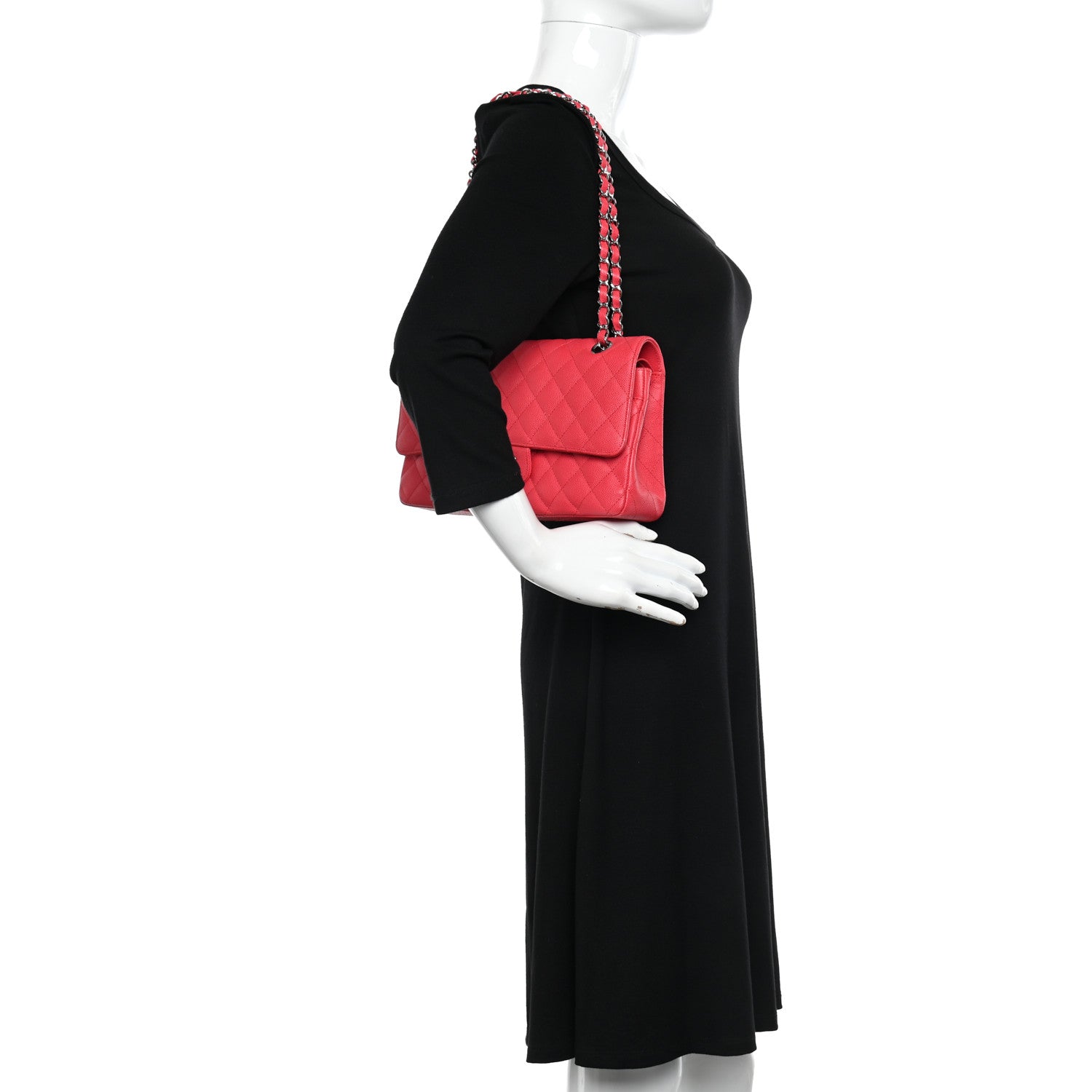 Chanel Caviar Quilted Medium Double Flap Red 2 of 10