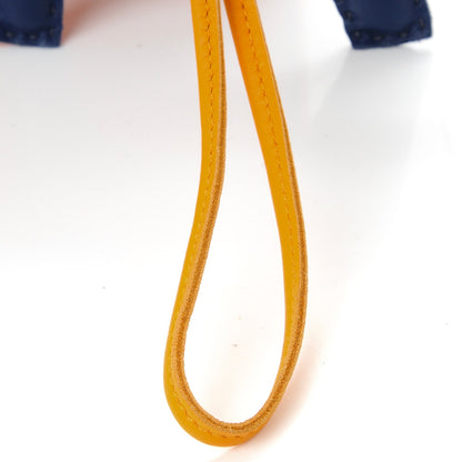 Hermes Milo Lambskin Grigri Rodeo Horse Bag Charm MM Bleu de Malte Cornaline Jaune D'Or 4 of 5