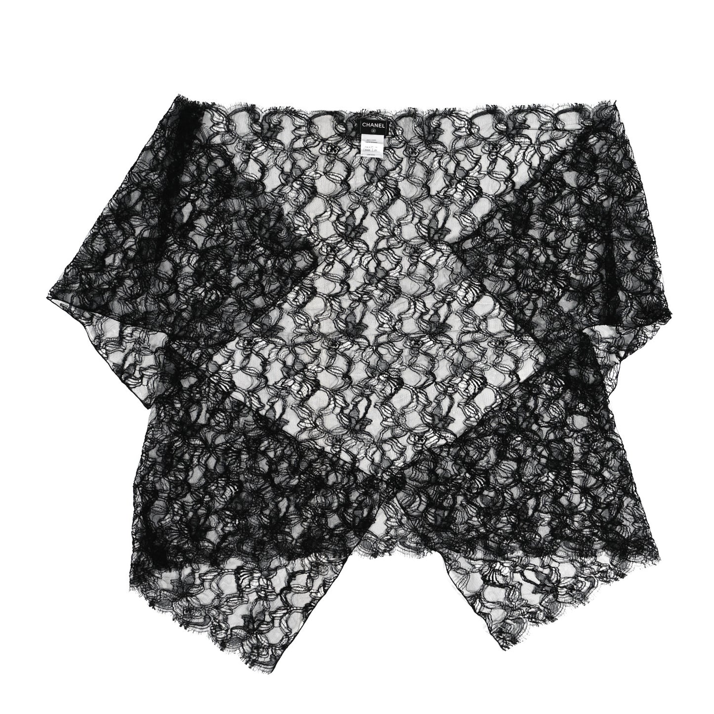 Cotton Lace Shawl Black