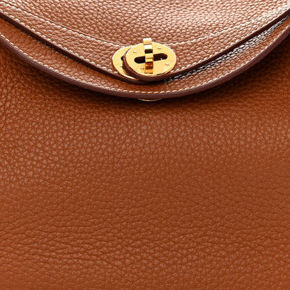 Hermes Taurillon Clemence Lindy 26 Gold 8 of 11