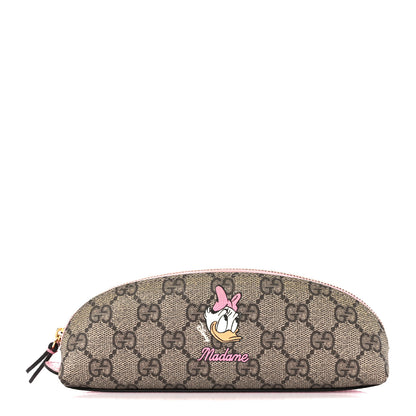 Gucci X DISNEY GG Supreme Monogram Daisy Duck Pencil Case Pink 1 of 10