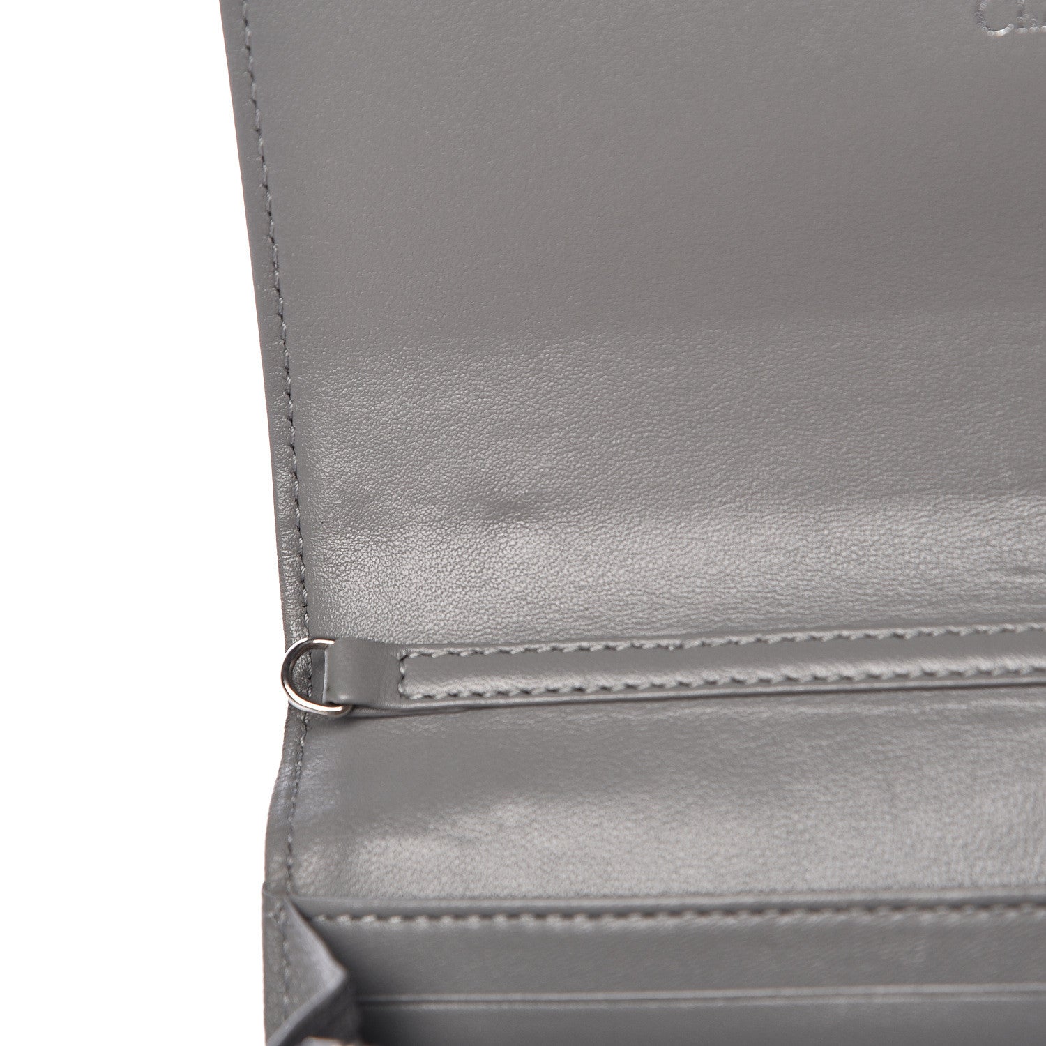 Christian Dior Grained Calfskin Diorama Croisiere Chain Wallet Gris 8 of 17
