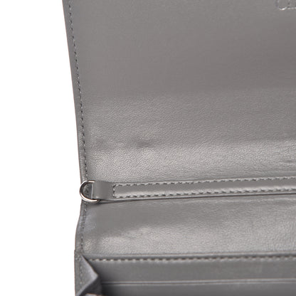 Christian Dior Grained Calfskin Diorama Croisiere Chain Wallet Gris 8 of 17