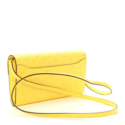 Hermes Ostrich Constance Long Wallet To Go Jaune Citron 3 of 9