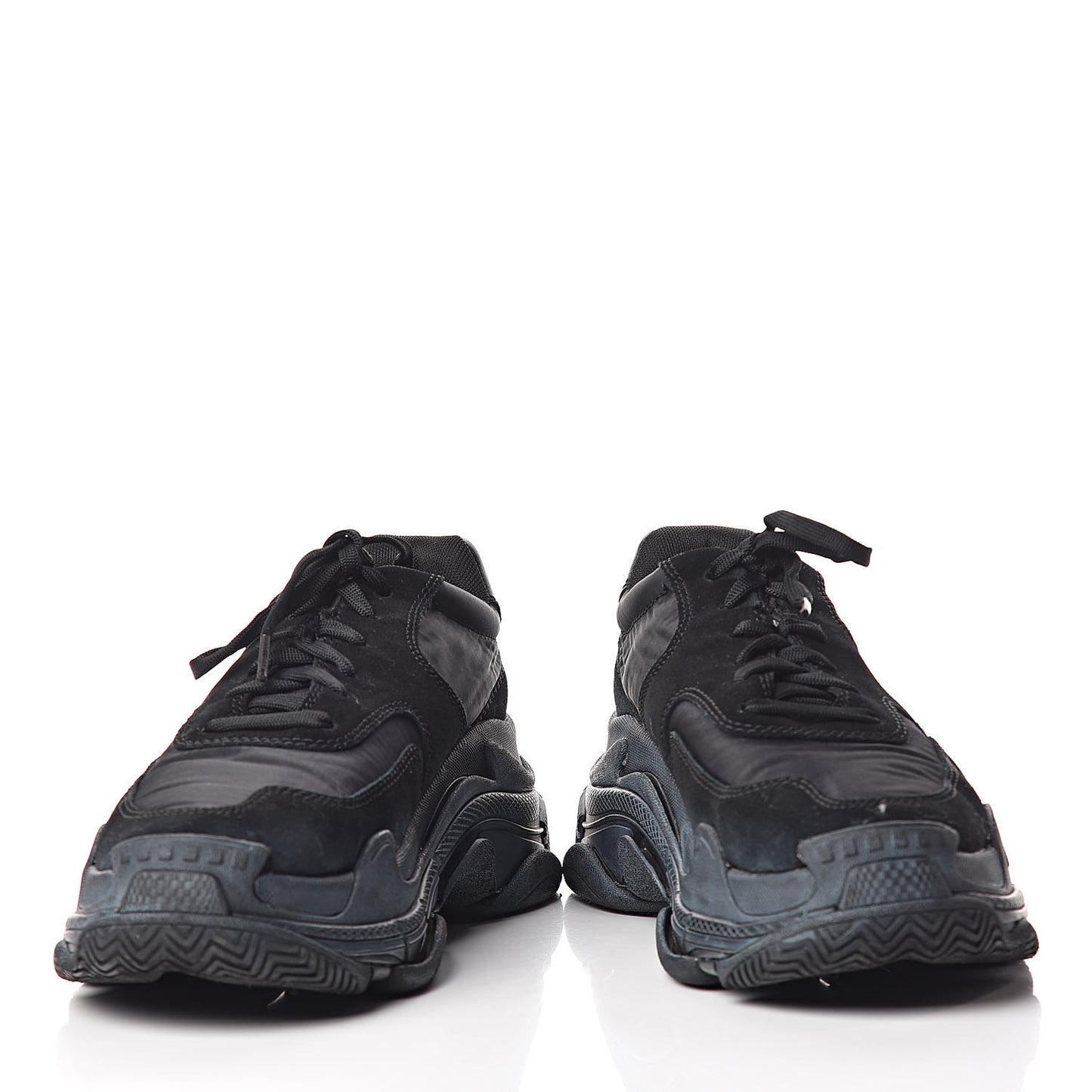 Nylon Suede Womens Triple S 2.0 Sneakers 40 Black