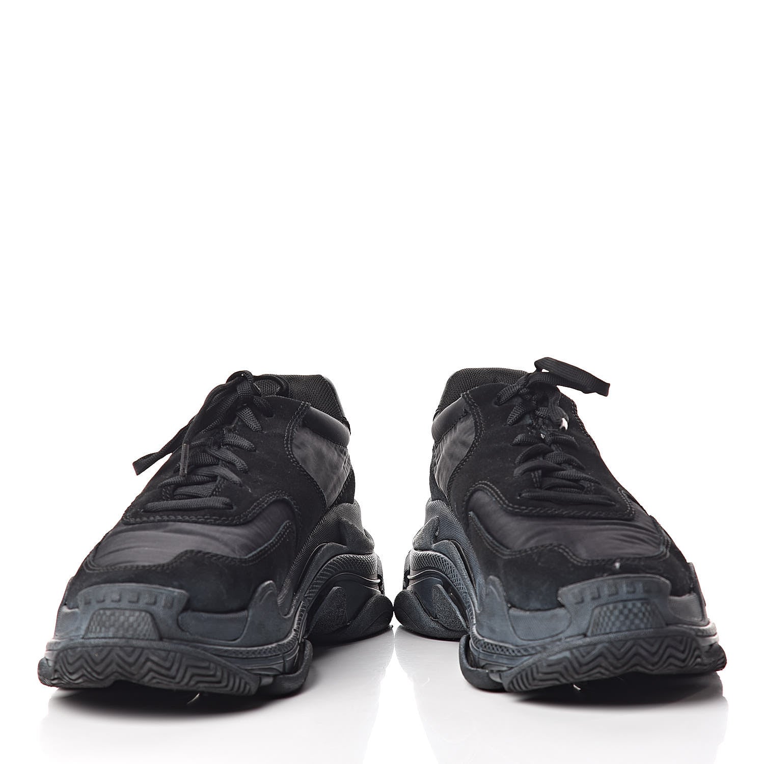 Balenciaga Nylon Suede Womens Triple S 2.0 Sneakers 40 Black 5 of 9