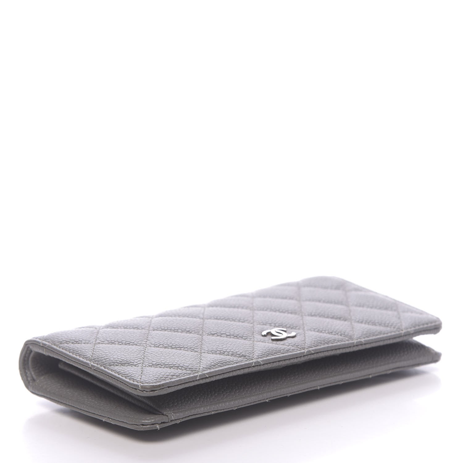 Chanel Caviar Quilted Yen Wallet Grey 4 of 9