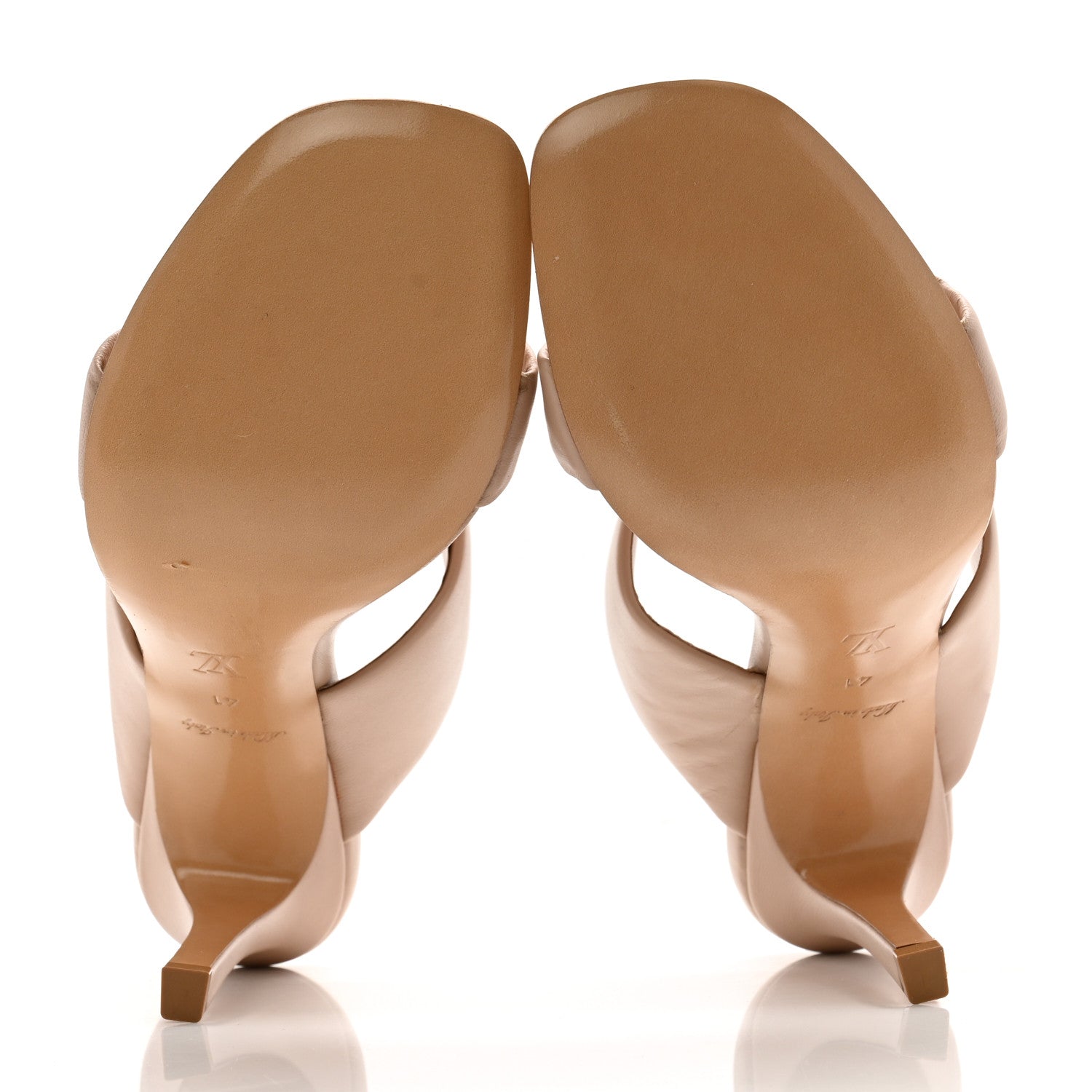 Louis Vuitton Lambskin Drapy Heel Mules 41 Beige 5 of 12