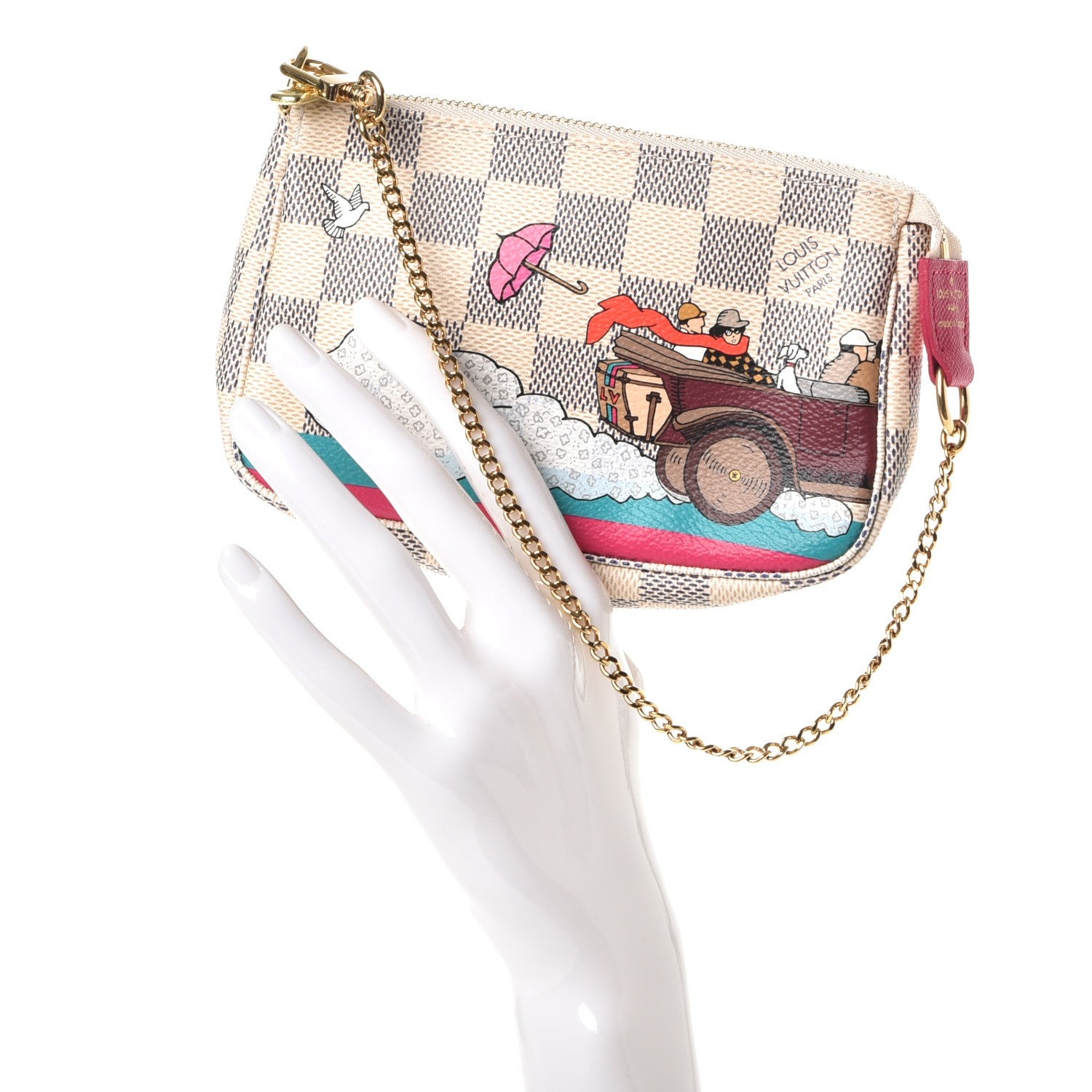 Louis Vuitton Damier Azur 2015 Christmas Animation Mini Pochette Accessories 2 of 8