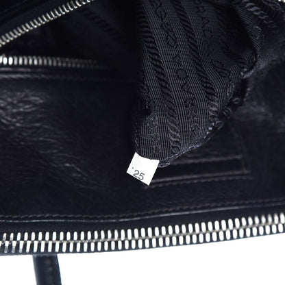 Prada Glace Calf Twin Pocket Tote Black 7 of 9