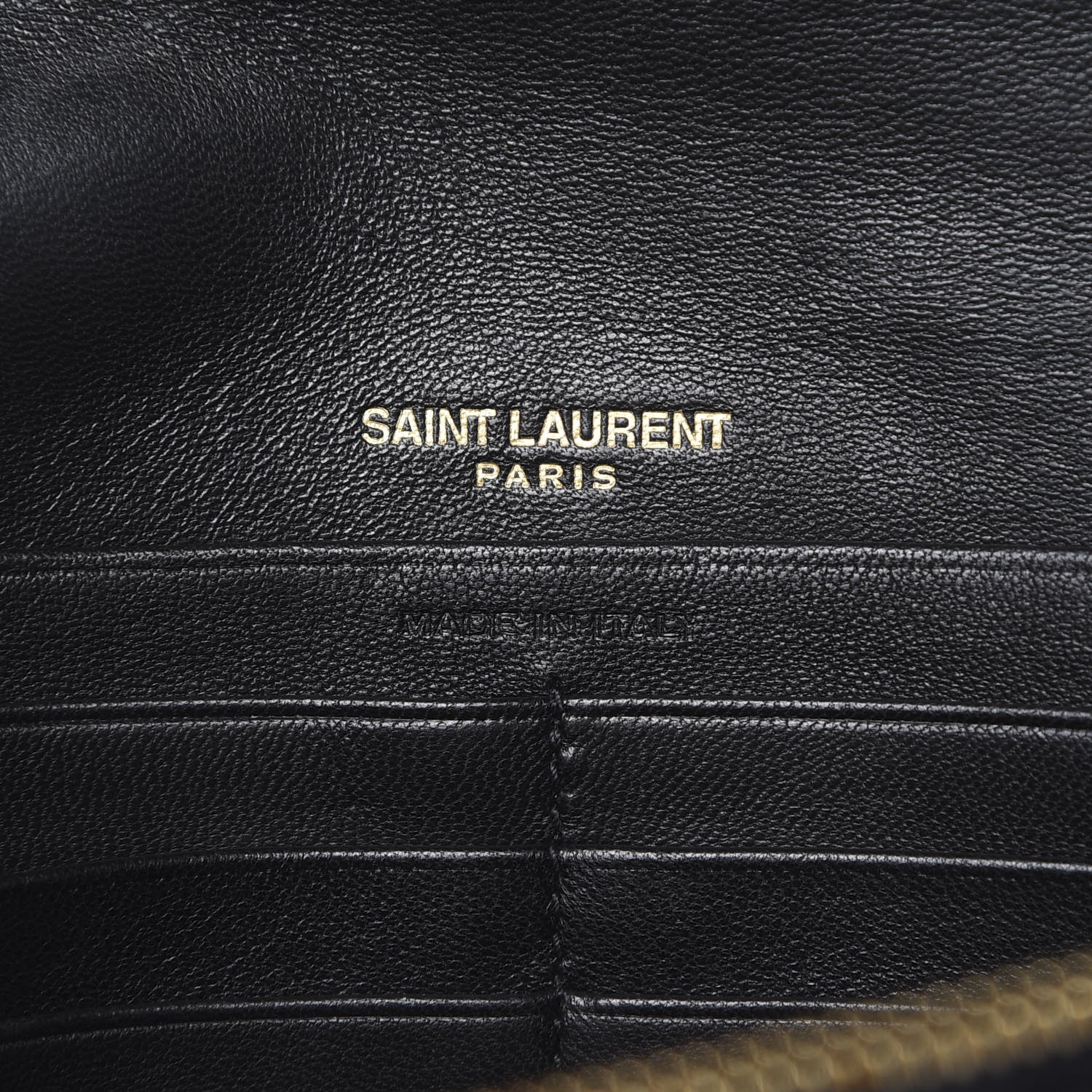 Saint Laurent Lambskin Matelasse Chevron Monogram Sulpice Chain Wallet Black 5 of 13