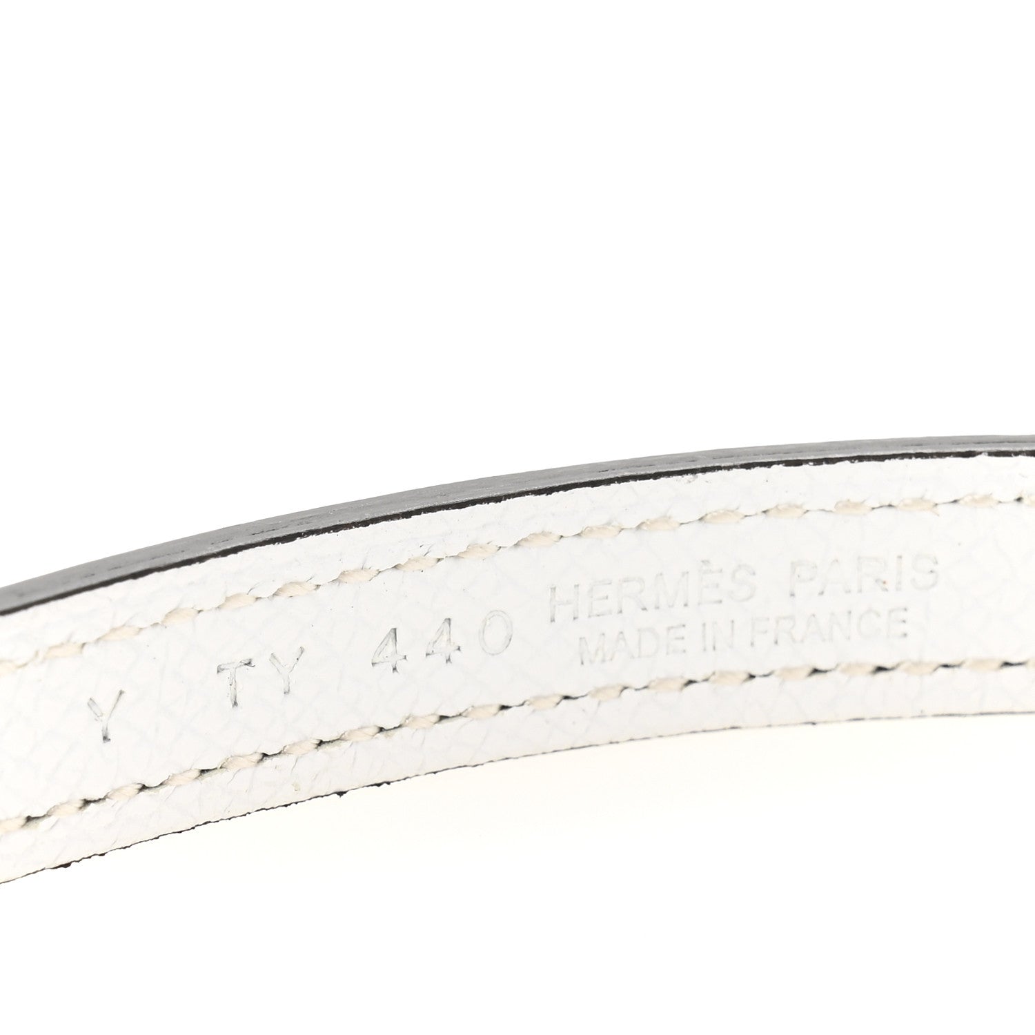 Hermes Swift Epsom Lacquered Metal 13mm Au Carre Double H Belt 70 28 Etoupe White 5 of 6