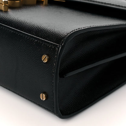 Saint Laurent Grain de Poudre Mini Classic Monogram Cassandra Top Handle Black 10 of 10