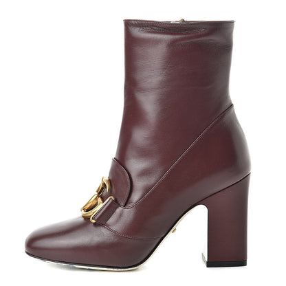Gucci Malaga Kid GG Victoire 95mm Ankle Boots 35.5 Vintage Bordeaux 1 of 10