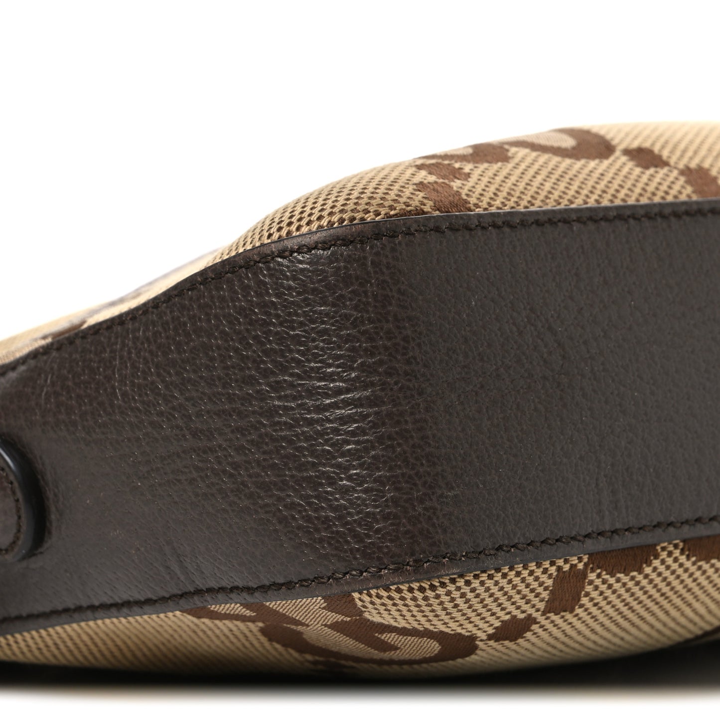 Monogram Jumbo GG Textured Dollar Calfskin Web Messenger Shoulder Bag Camel Ebony New Acero