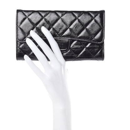 Chanel Glazed Calfskin Quilted Reissue Long Flap Wallet So Black 2 of 10