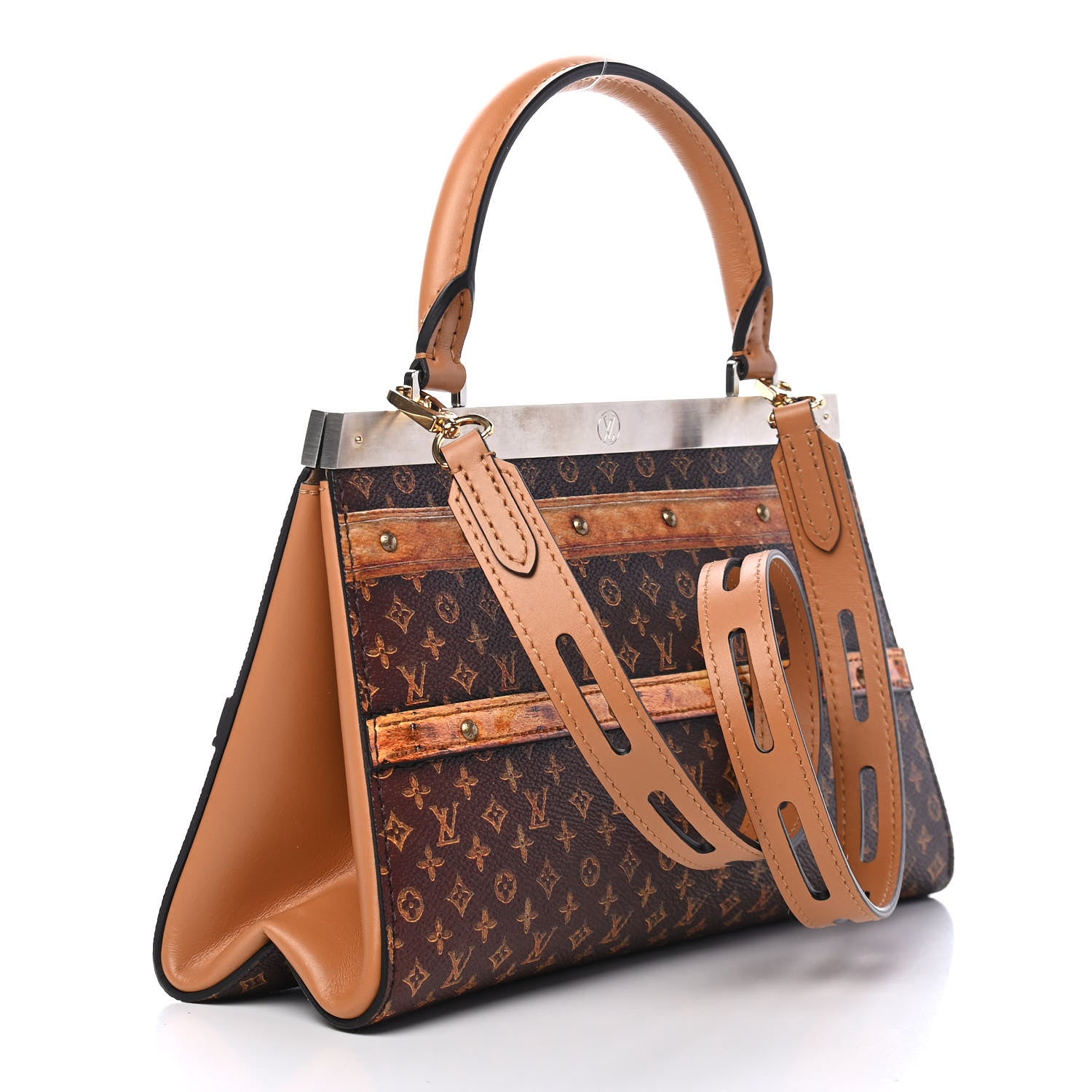 Louis Vuitton Calfskin Transformed Monogram Time Trunk Crown Frame Bag 3 of 9