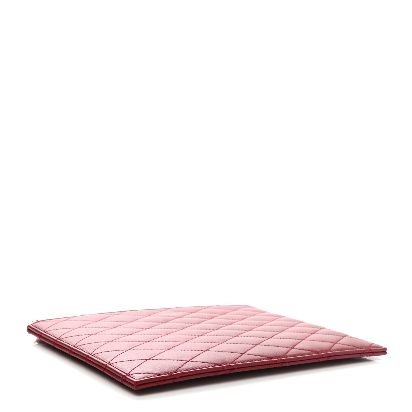 Lambskin Monogram Sade Zip Pouch Rouge Opyum