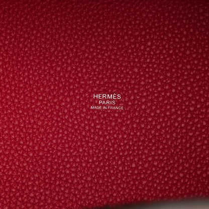 Hermes Taurillon Clemence Casaque Picotin Lock 18 PM Rouge Sellier Framboise 6 of 10