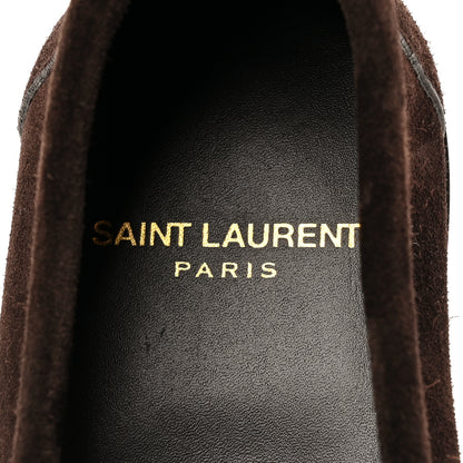 Saint Laurent Suede Le Loafer Penny Slippers 38.5 Dark Chocolate 7 of 9