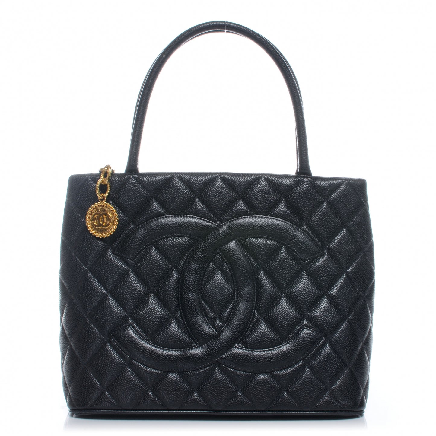 Caviar Medallion Tote Black
