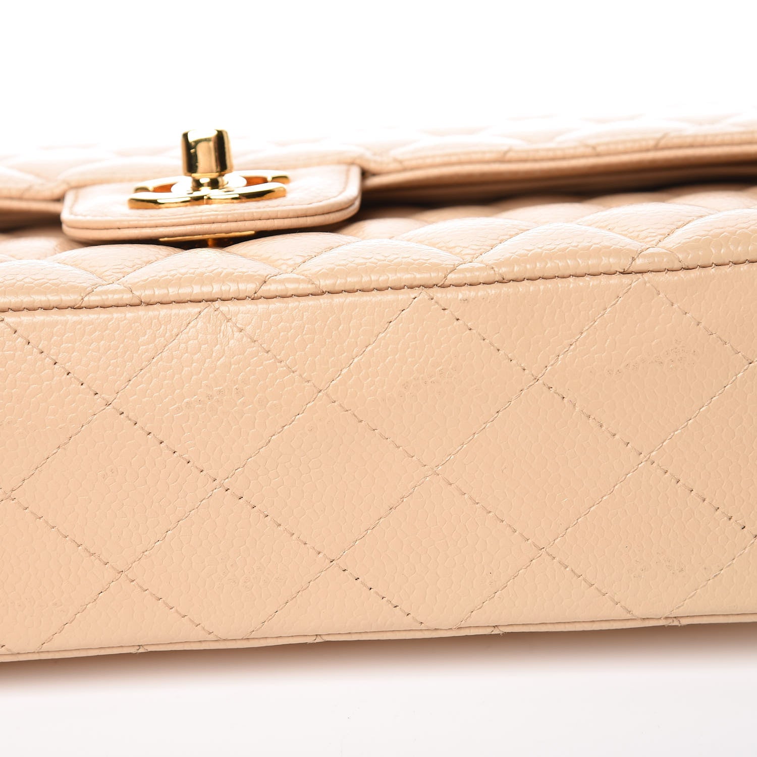 Chanel Caviar Quilted Medium Double Flap Beige Clair 10 of 12