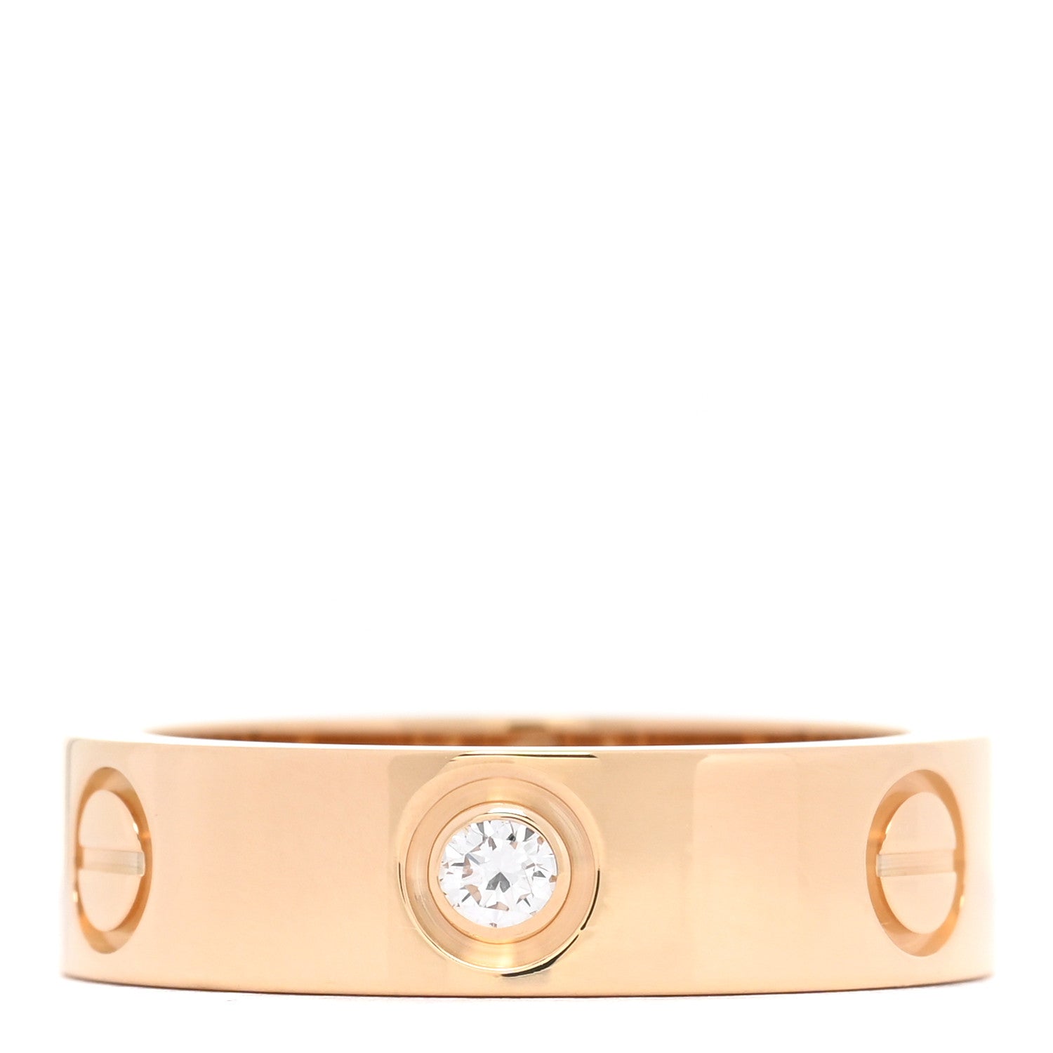 Cartier 18K Yellow Gold 3 Diamond 5.5mm LOVE Ring 55 7.25 1 of 3