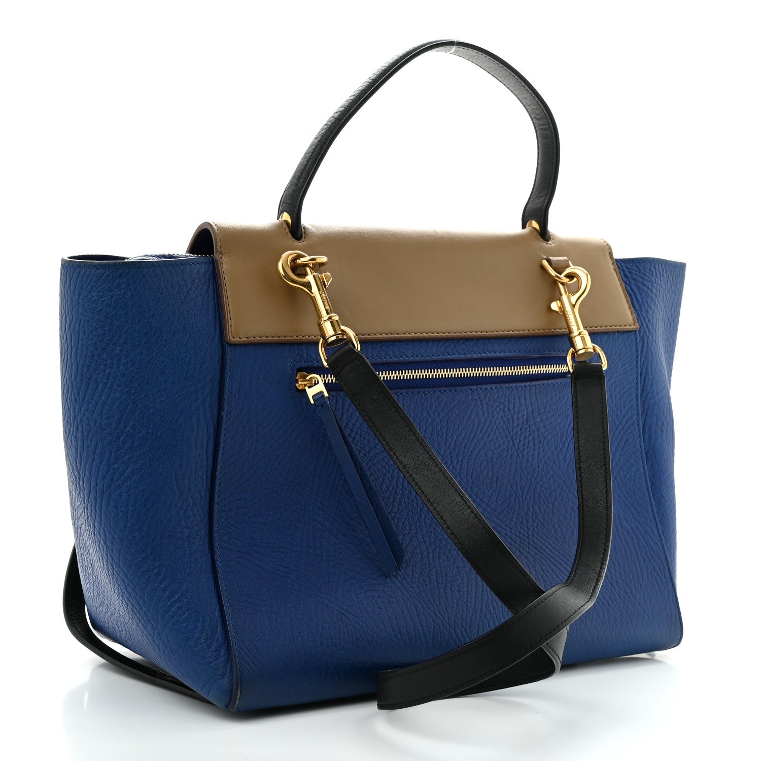 Celine Elephant Calfskin Mini Tri-Color Belt Bag Indigo 3 of 16