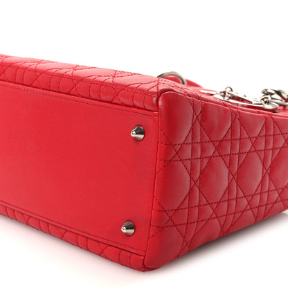 Christian Dior Lambskin Cannage Medium Lady Dior Red 10 of 10