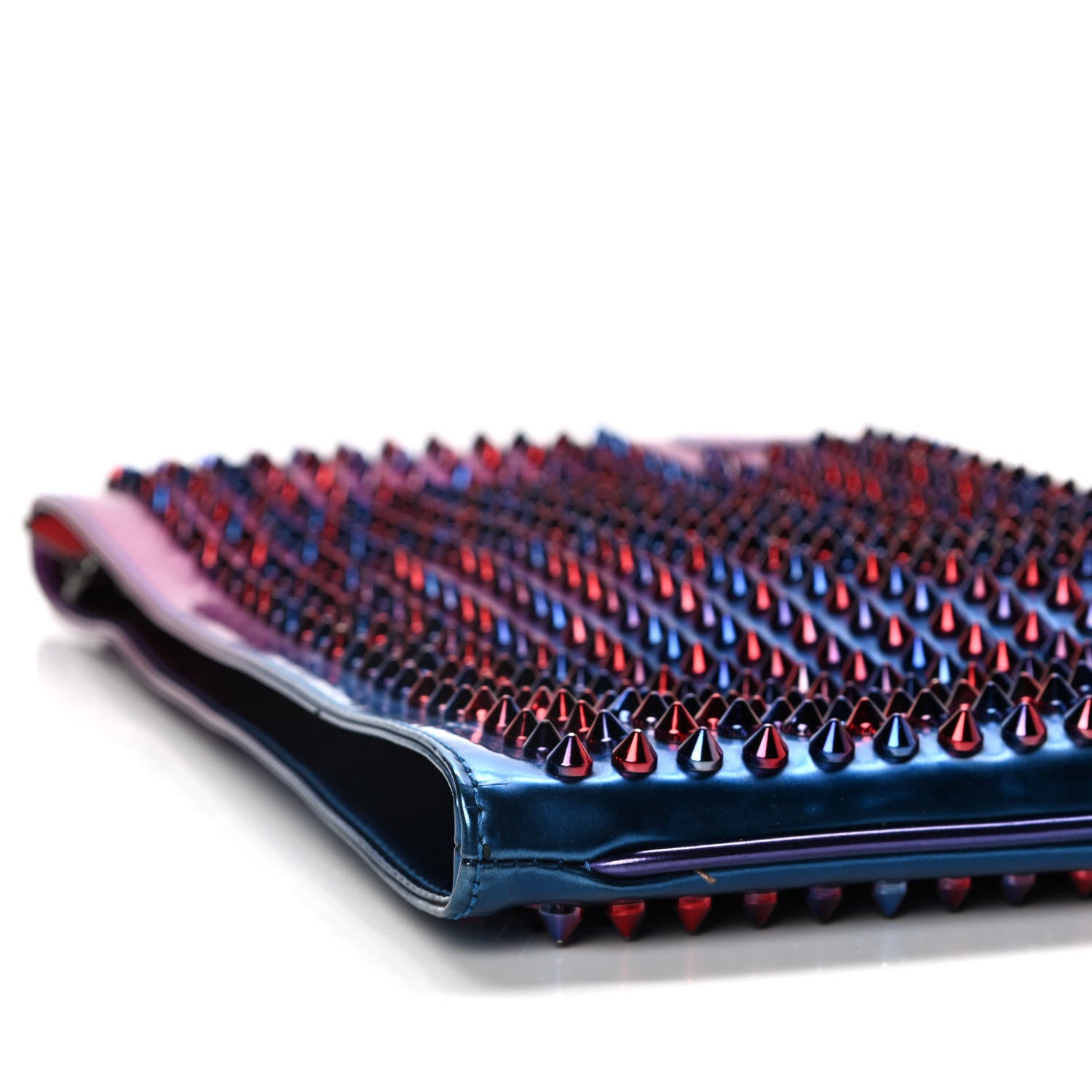 Christian Louboutin Patent Scarabe Spikes Loubiposh Chain Clutch Rose Digitale 9 of 20
