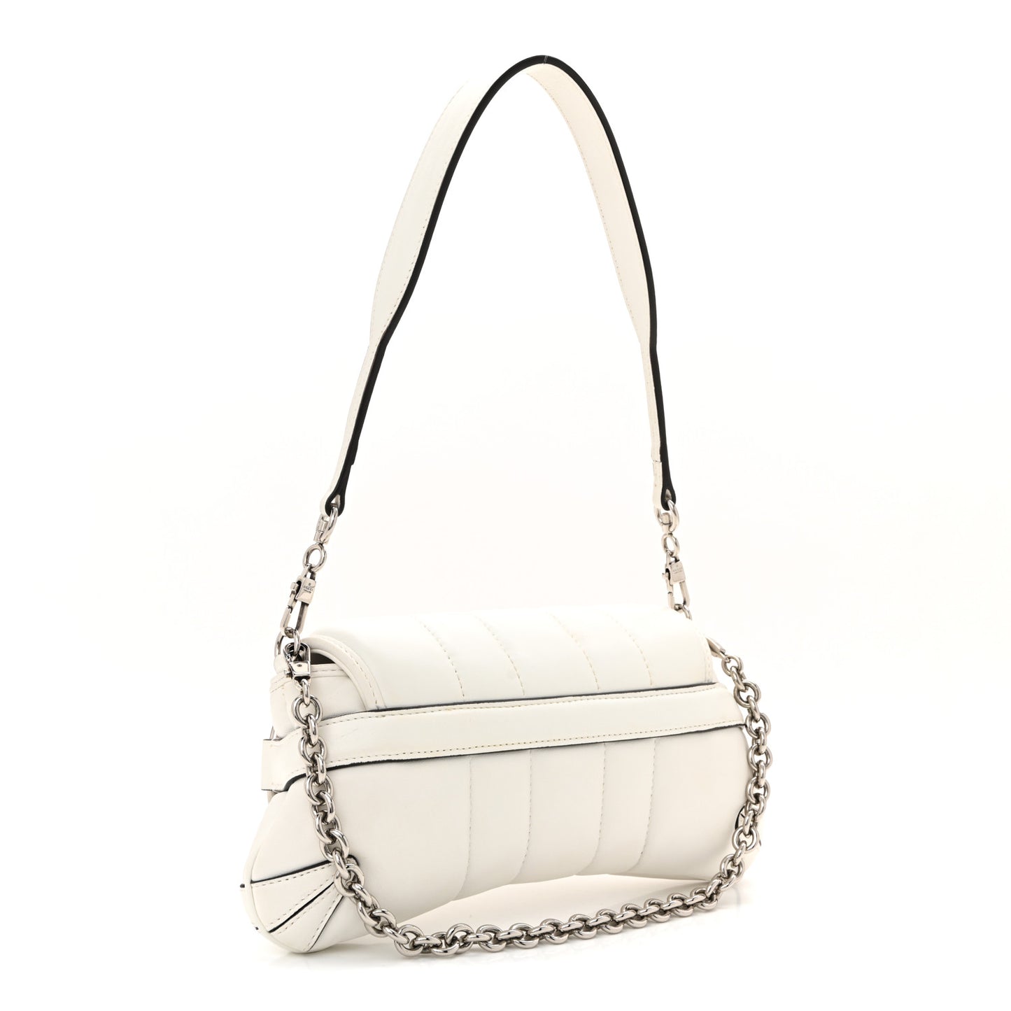Nappa Vertical Matelasse Small Maxi Horsebit Chain Shoulder Bag Great White