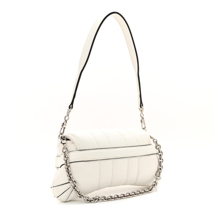 Gucci Nappa Vertical Matelasse Small Maxi Horsebit Chain Shoulder Bag Great White 3 of 13