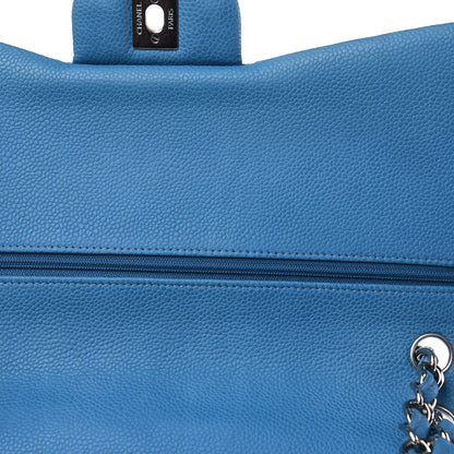 Chanel Iridescent Caviar Quilted Jumbo Double Flap Blue 8 of 13