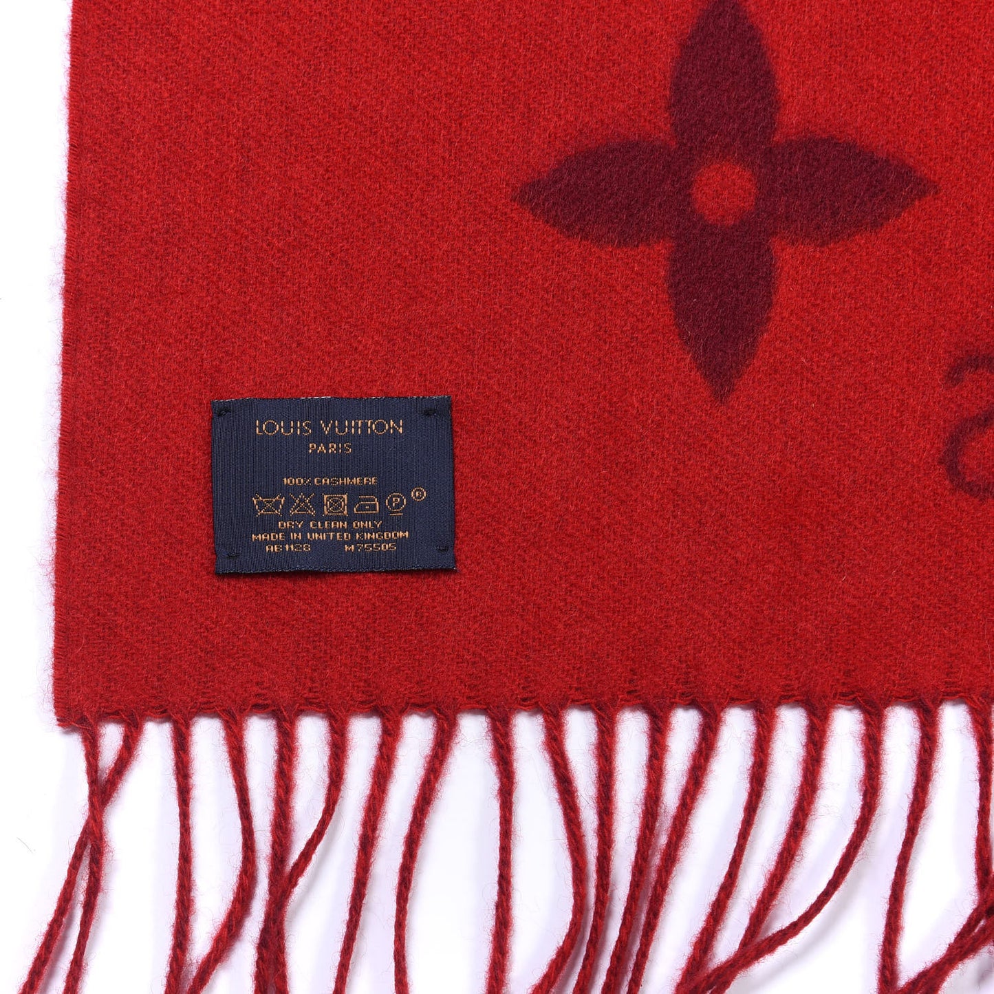 Cashmere Monogram Reykjavik Scarf Cherry