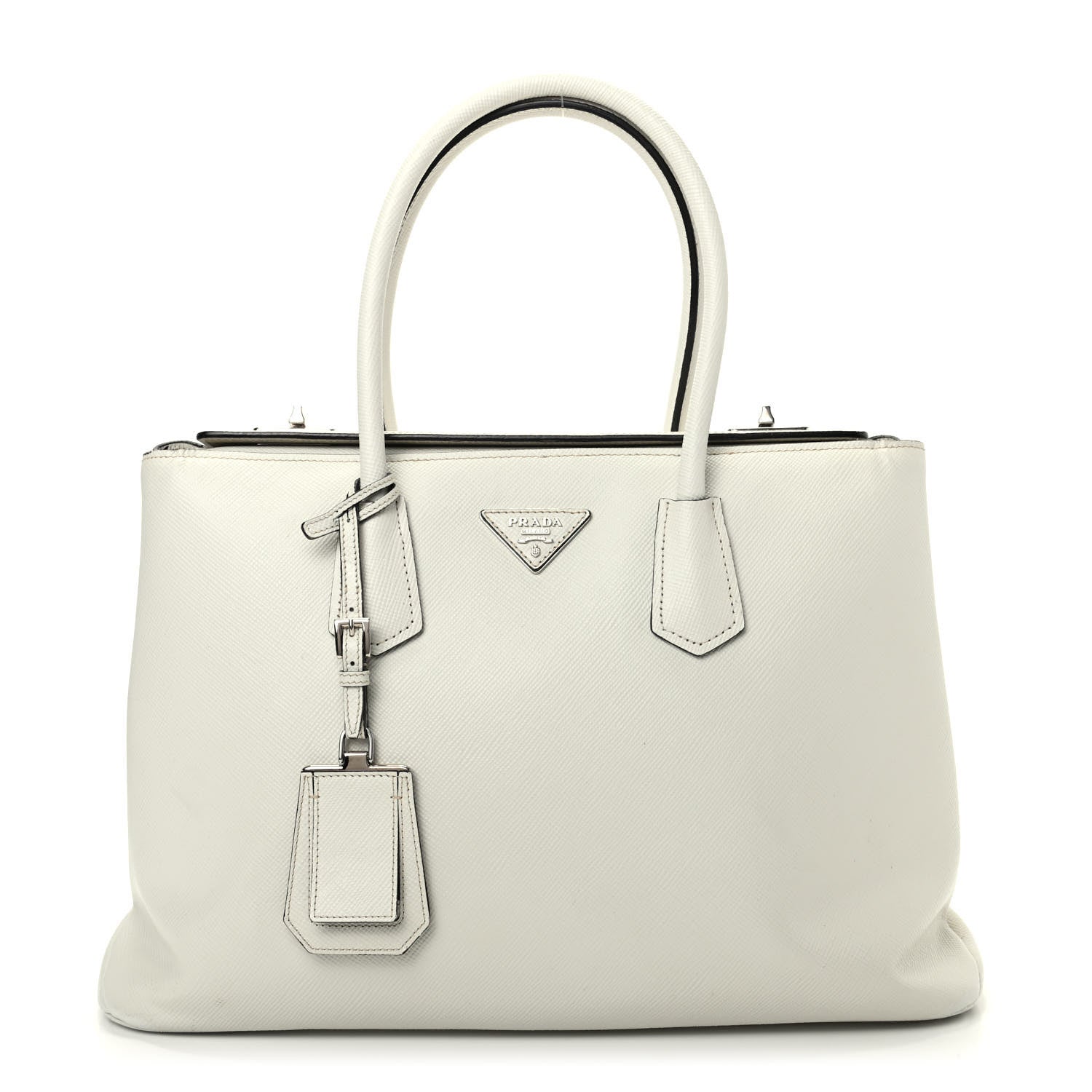 Prada Saffiano Cuir Twin Tote Talco 1 of 10
