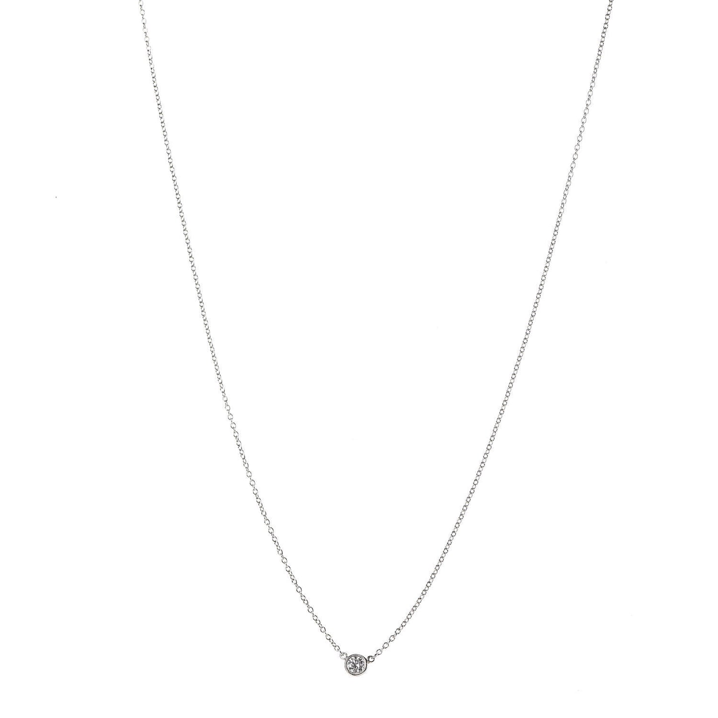 Platinum Diamond .12ct Elsa Peretti Diamonds by the Yard Pendant Necklace