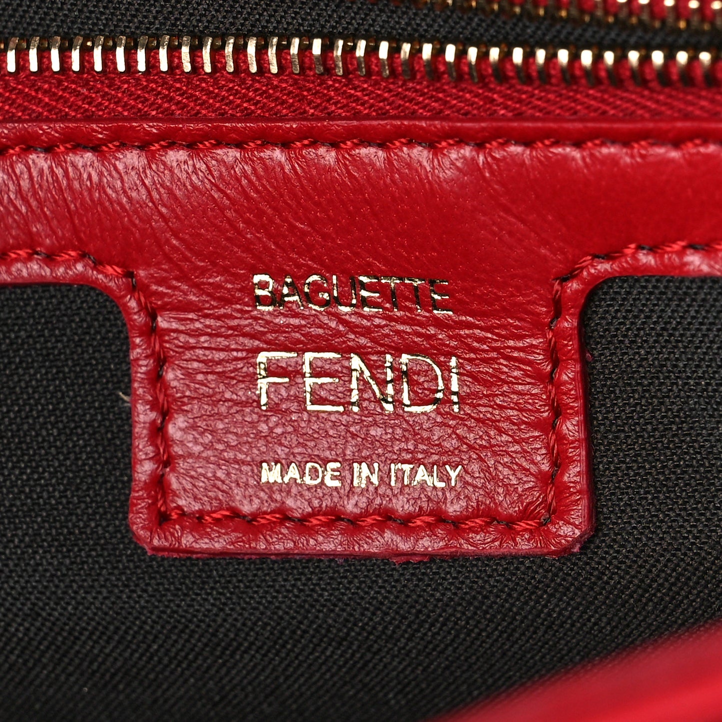 Nappa FF 1974 Embossed Large Baguette Fragola