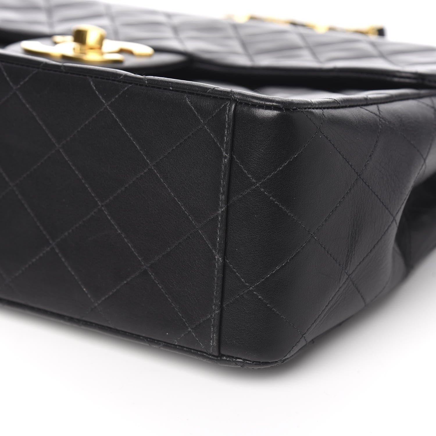 Chanel Lambskin Quilted XL Jumbo Single Flap Black 10 of 11