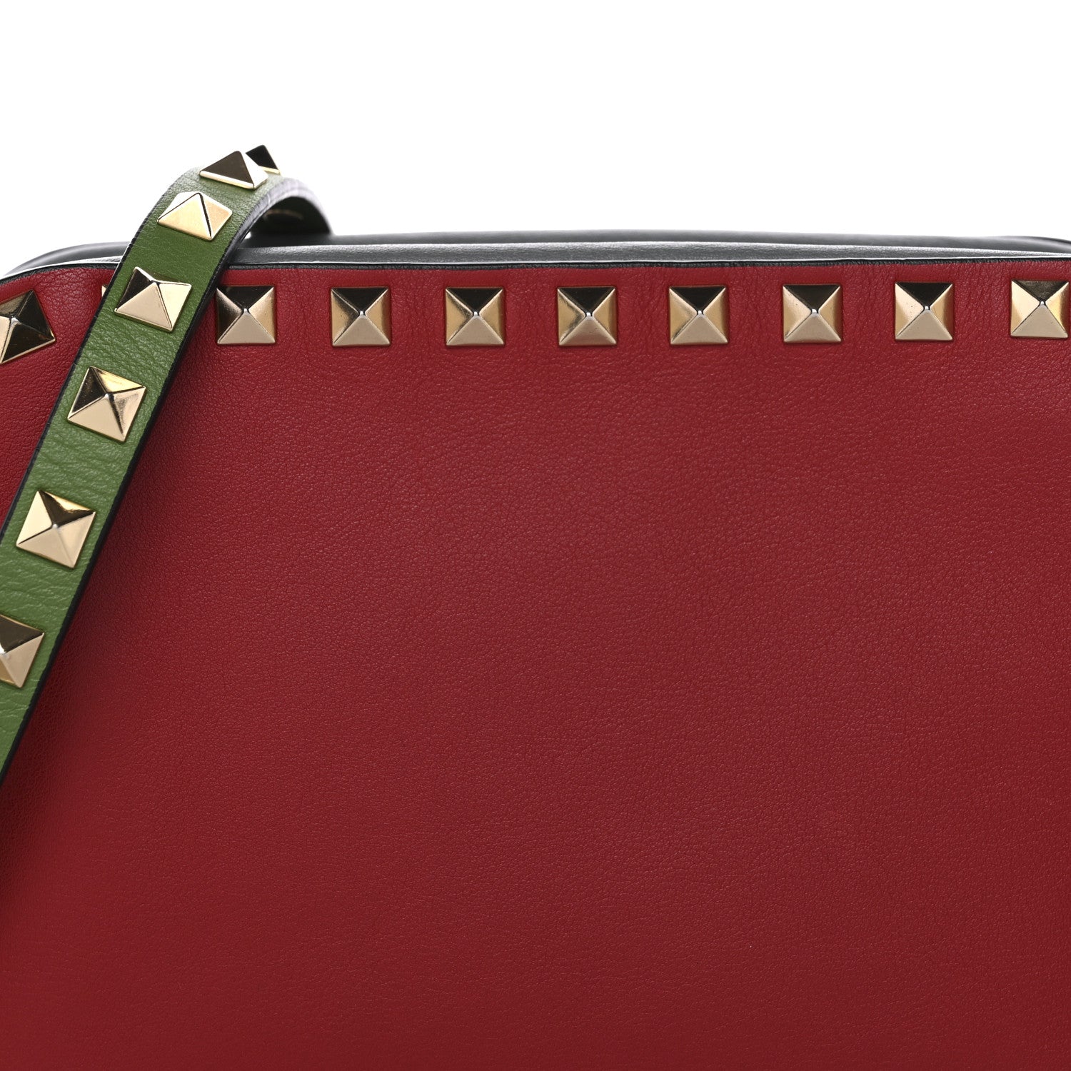 Valentino Garavani Vitello Colorblock Rockstud Camera Crossbody Bag Deep Rose Clover 7 of 9
