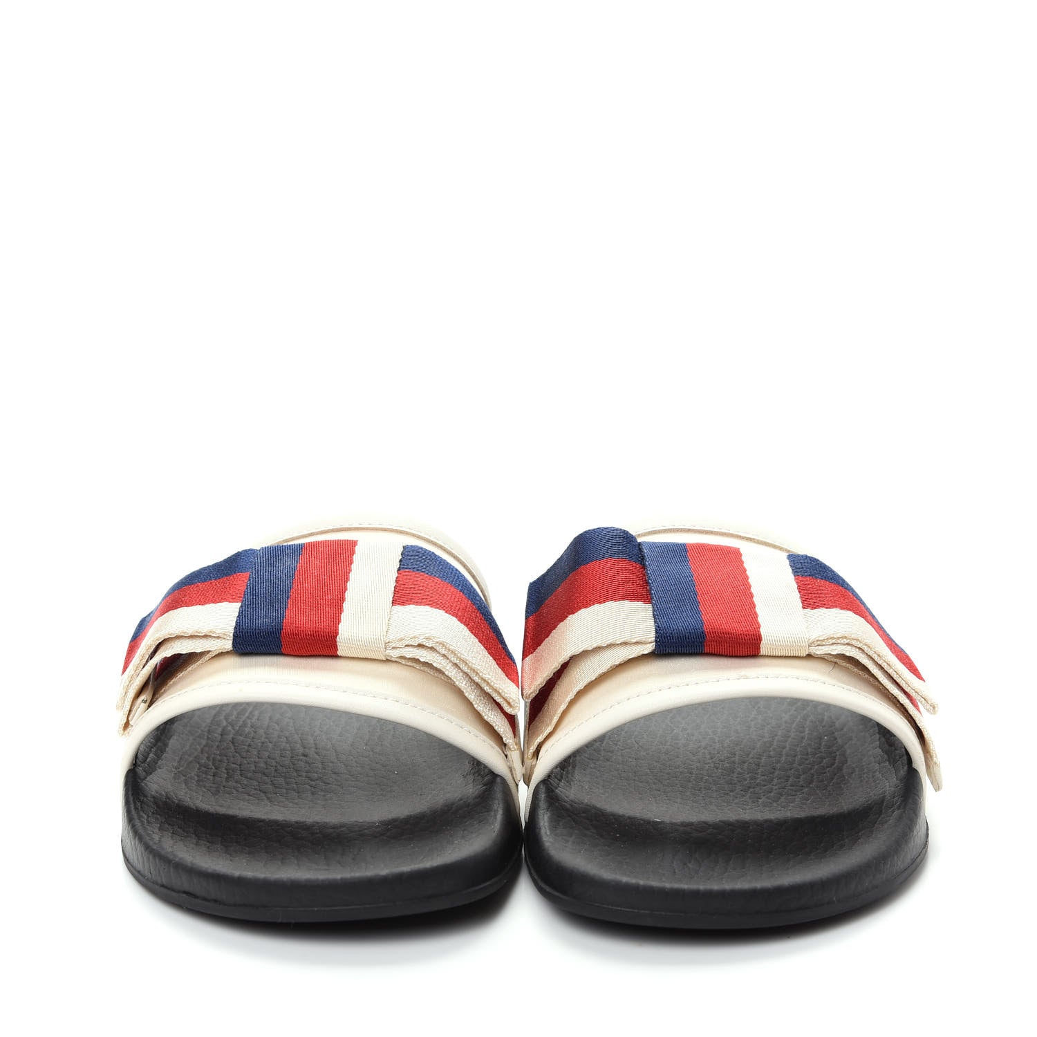 Gucci Satin Web Sylvie Bow Slide Sandals 39 White 2 of 11
