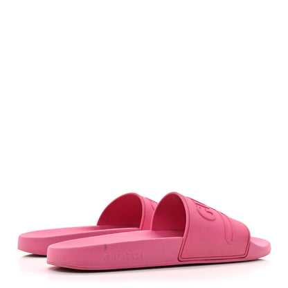 Gucci Rubber Womens Logo Slide Sandals 39 Fuchsia 5 of 10