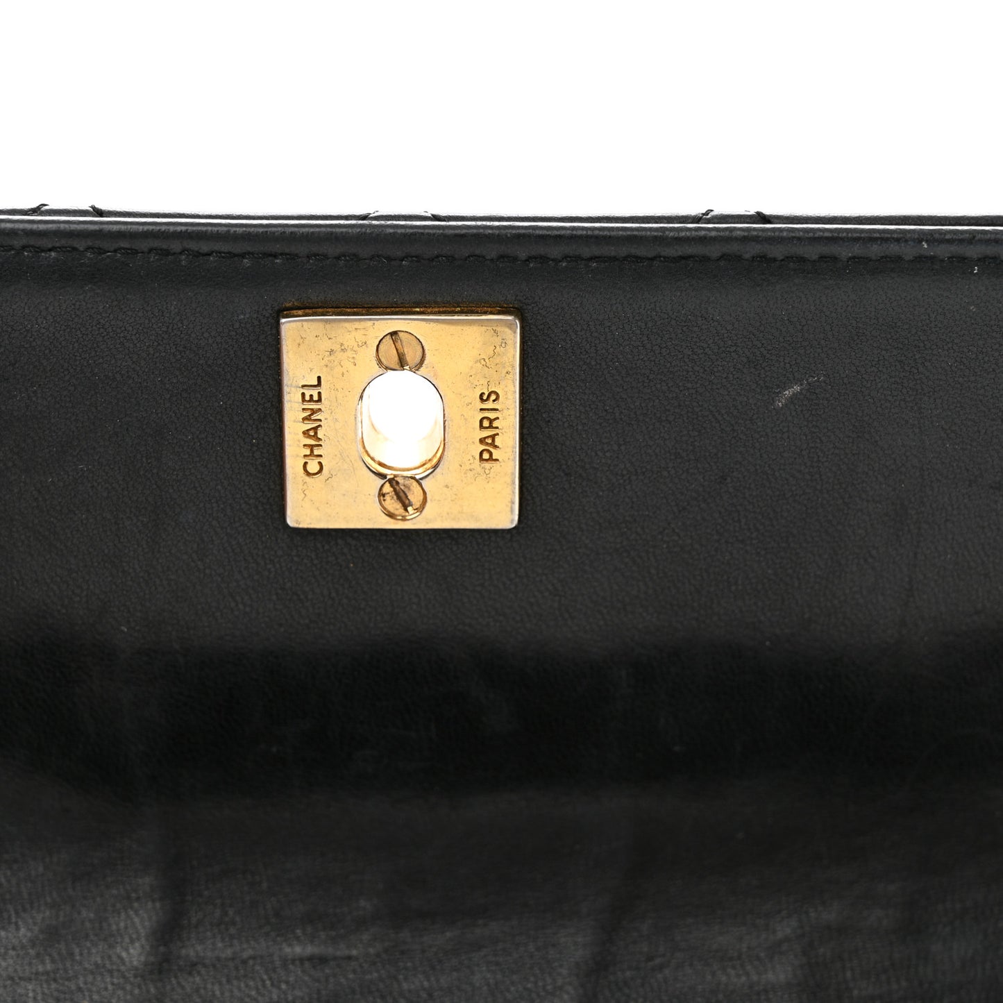 Lambskin Quilted Mini Rectangular Flap Black