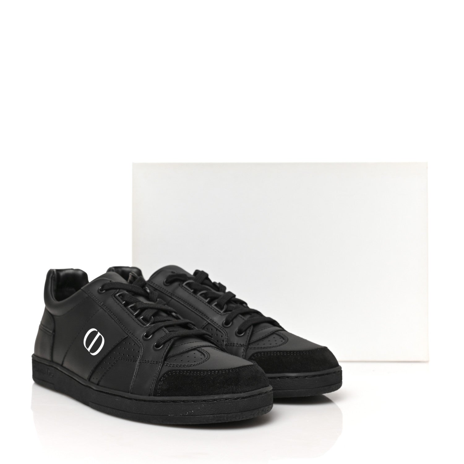 Christian Dior Calfskin Suede Logo Sneakers 38.5 Black 8 of 8