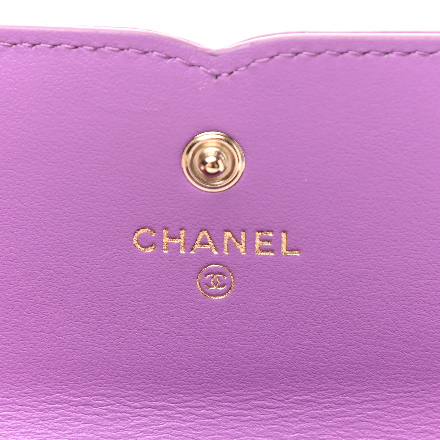 Caviar Quilted Large Filigree Gusset Flap Wallet Purple