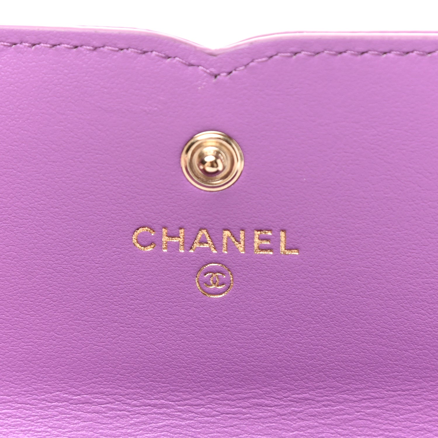 Chanel Caviar Quilted Large Filigree Gusset Flap Wallet Purple 6 of 8